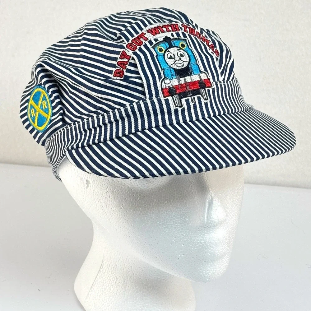Thomas & Friends Train Conductor Hat Blue Pin Stripe Embroidered Kids Halloween